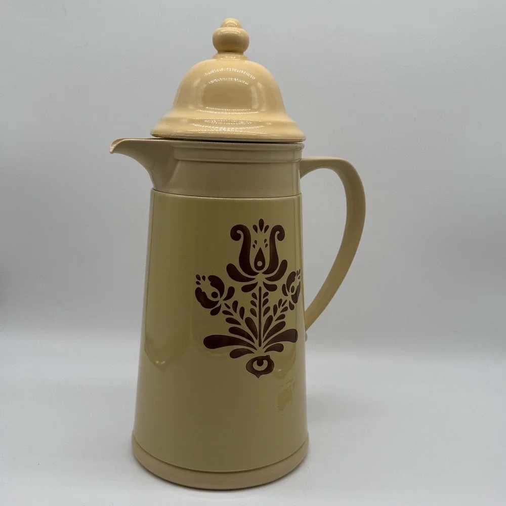Vintage Pfaltzgraff Village Insulated Thermal Carafe Coffee Thermos Pitcher USA